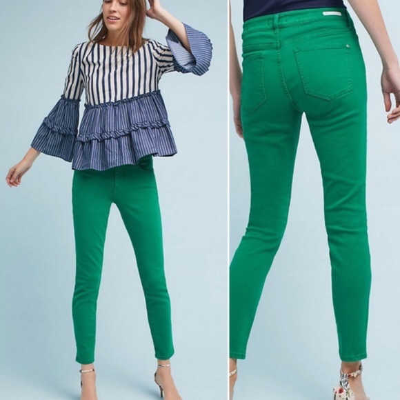 Pilcro Mid-Rise Skinny Ankle Jean, Kelly Green, 27 - Picture 5 of 12